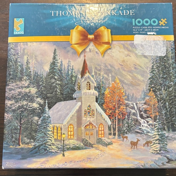 Ceaco 1000 piece puzzle, Thomas Kinkade Snowy Church - Picture 1 of 2